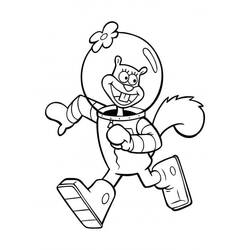 Dessin à colorier: Sandy Ecureuil (Personnages de dessins animés) #220616 - Coloriages à Imprimer Gratuits