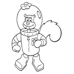 Dessin à colorier: Sandy Ecureuil (Personnages de dessins animés) #220617 - Coloriages à Imprimer Gratuits