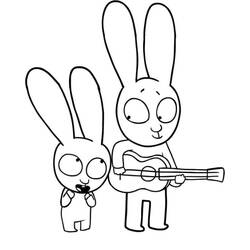 Dessin à colorier: Simon Lapin (Personnages de dessins animés) #192945 - Coloriages à Imprimer Gratuits