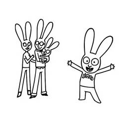 Dessin à colorier: Simon Lapin (Personnages de dessins animés) #192948 - Coloriages à Imprimer Gratuits