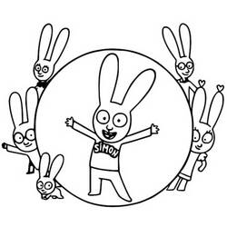 Dessin à colorier: Simon Lapin (Personnages de dessins animés) #192949 - Coloriages à Imprimer Gratuits