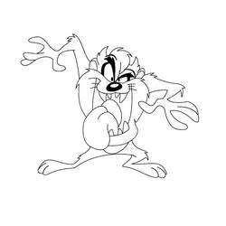 Dessin à colorier: Taz (Personnages de dessins animés) #30916 - Coloriages à Imprimer Gratuits