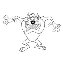 Dessin à colorier: Taz (Personnages de dessins animés) #30922 - Coloriages à Imprimer Gratuits