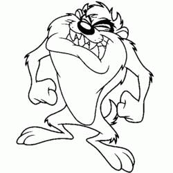Dessin à colorier: Taz (Personnages de dessins animés) #30924 - Coloriages à Imprimer Gratuits