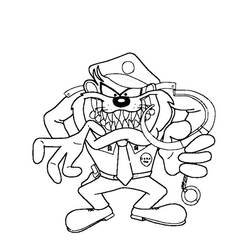 Dessin à colorier: Taz (Personnages de dessins animés) #30926 - Coloriages à Imprimer Gratuits