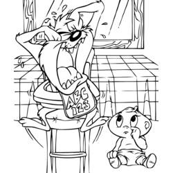 Dessin à colorier: Taz (Personnages de dessins animés) #31007 - Coloriages à Imprimer Gratuits