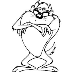 Dessin à colorier: Taz (Personnages de dessins animés) #31036 - Coloriages à Imprimer Gratuits
