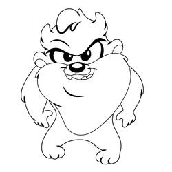 Dessin à colorier: Taz (Personnages de dessins animés) #31072 - Coloriages à Imprimer Gratuits