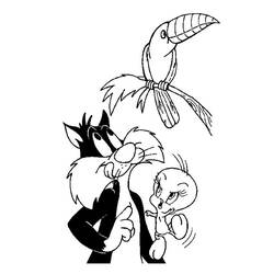 Dessin Titi et Grosminet (Personnages de dessins animés) #190968 à colorier pour petits et grands