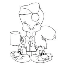 Dessin à colorier: Titi et Grosminet (Personnages de dessins animés) #29211 - Coloriages à Imprimer Gratuits