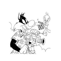 Dessin à colorier: Titi et Grosminet (Personnages de dessins animés) #29225 - Coloriages à Imprimer Gratuits