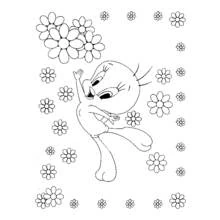 Illustration au trait Titi et Grosminet (Personnages de dessins animés) #29257 prête à colorier