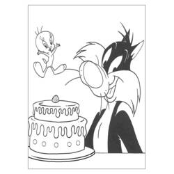 Dessin à colorier: Titi et Grosminet (Personnages de dessins animés) #29270 - Coloriages à Imprimer Gratuits