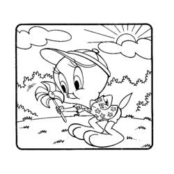 Dessin à colorier: Titi et Grosminet (Personnages de dessins animés) #29289 - Coloriages à Imprimer Gratuits