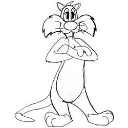 Dessin à colorier: Titi et Grosminet (Personnages de dessins animés) #29337 - Coloriages à Imprimer Gratuits