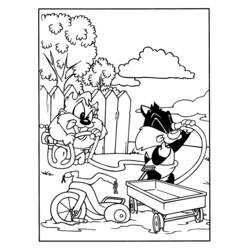 Dessin à colorier: Titi et Grosminet (Personnages de dessins animés) #29406 - Coloriages à Imprimer Gratuits