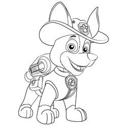 Dessin à colorier: Tracker Pat Patrouille (Personnages de dessins animés) #181740 - Coloriages à Imprimer Gratuits