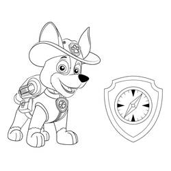 Dessin à colorier: Tracker Pat Patrouille (Personnages de dessins animés) #181742 - Coloriages à Imprimer Gratuits