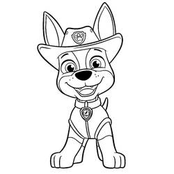 Dessin à colorier: Tracker Pat Patrouille (Personnages de dessins animés) #181747 - Coloriages à Imprimer Gratuits