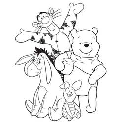Coloriage gratuit Winnie l'Ourson (Personnages de dessins animés) #185884 à colorier aux crayons