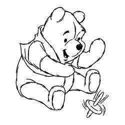 Dessin à colorier: Winnie l'Ourson (Personnages de dessins animés) #28609 - Coloriages à Imprimer Gratuits