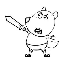 Dessin à colorier: Wolfoo (Personnages de dessins animés) #185562 - Coloriages à Imprimer Gratuits