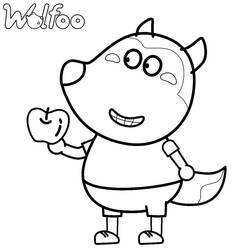 Dessin à colorier: Wolfoo (Personnages de dessins animés) #185581 - Coloriages à Imprimer Gratuits