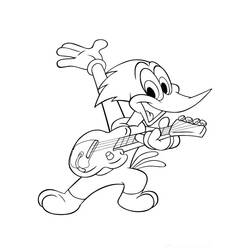 Dessin à colorier: Woody Woodpecker (Personnages de dessins animés) #208902 - Coloriages à Imprimer Gratuits