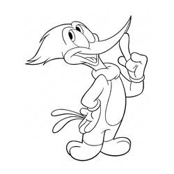 Dessin à colorier: Woody Woodpecker (Personnages de dessins animés) #208920 - Coloriages à Imprimer Gratuits