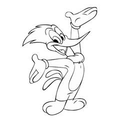 Dessin à colorier: Woody Woodpecker (Personnages de dessins animés) #28408 - Coloriages à Imprimer Gratuits