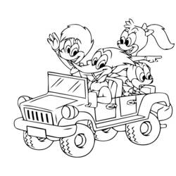 Dessin à colorier: Woody Woodpecker (Personnages de dessins animés) #28410 - Coloriages à Imprimer Gratuits
