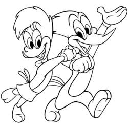 Dessin à colorier: Woody Woodpecker (Personnages de dessins animés) #28412 - Coloriages à Imprimer Gratuits