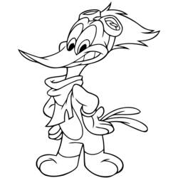Dessin à colorier: Woody Woodpecker (Personnages de dessins animés) #28421 - Coloriages à Imprimer Gratuits