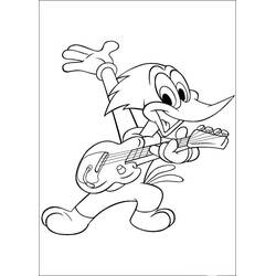Dessin à colorier: Woody Woodpecker (Personnages de dessins animés) #28429 - Coloriages à Imprimer Gratuits