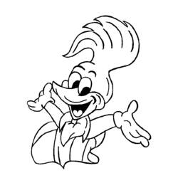 Dessin à colorier: Woody Woodpecker (Personnages de dessins animés) #28443 - Coloriages à Imprimer Gratuits