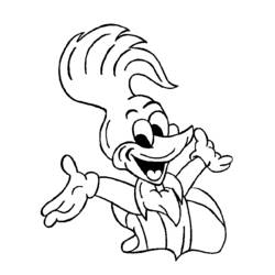 Dessin à colorier: Woody Woodpecker (Personnages de dessins animés) #28452 - Coloriages à Imprimer Gratuits