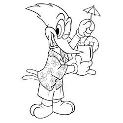 Dessin à colorier: Woody Woodpecker (Personnages de dessins animés) #28460 - Coloriages à Imprimer Gratuits
