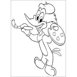 Dessin à colorier: Woody Woodpecker (Personnages de dessins animés) #28467 - Coloriages à Imprimer Gratuits