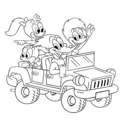 Dessin à colorier: Woody Woodpecker (Personnages de dessins animés) #28476 - Coloriages à Imprimer Gratuits