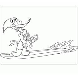 Dessin à colorier: Woody Woodpecker (Personnages de dessins animés) #28488 - Coloriages à Imprimer Gratuits
