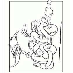 Dessin à colorier: Woody Woodpecker (Personnages de dessins animés) #28502 - Coloriages à Imprimer Gratuits