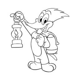 Dessin à colorier: Woody Woodpecker (Personnages de dessins animés) #28516 - Coloriages à Imprimer Gratuits