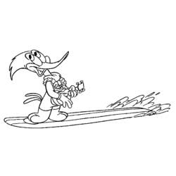 Dessin à colorier: Woody Woodpecker (Personnages de dessins animés) #28520 - Coloriages à Imprimer Gratuits