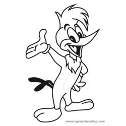Dessin à colorier: Woody Woodpecker (Personnages de dessins animés) #28538 - Coloriages à Imprimer Gratuits