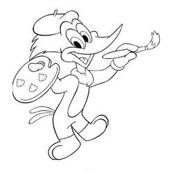 Dessin à colorier: Woody Woodpecker (Personnages de dessins animés) #28540 - Coloriages à Imprimer Gratuits
