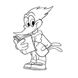 Dessin à colorier: Woody Woodpecker (Personnages de dessins animés) #28564 - Coloriages à Imprimer Gratuits