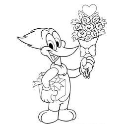 Dessin à colorier: Woody Woodpecker (Personnages de dessins animés) #28586 - Coloriages à Imprimer Gratuits