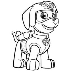 Dessin à colorier: Zuma Pat Patrouille (Personnages de dessins animés) #181693 - Coloriages à Imprimer Gratuits