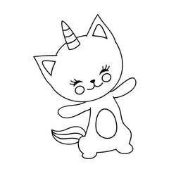 Dessins à colorier: Chat Licorne - Coloriages à Imprimer Gratuits
