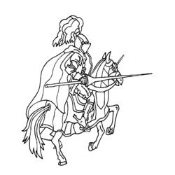 Dessin à colorier: Chevalier (Personnages de fantasy et d'aventure) #86899 - Coloriages à Imprimer Gratuits